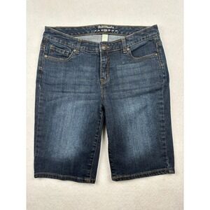 RuffHewn Womens Denim Shorts 10P Bermuda Straight Leg Stretch Casual